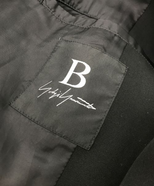 B Yohji Yamamoto（ビーヨウジヤマモト）B Yohji Yamamoto (ビーヨウジヤマモト) ギャバジン切替カットオフツイードコート ブラック×グレー サイズ:2の古着・服飾アイテム