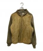 PENNEY'S SPORTSペニーズ スポーツ）の古着「50-60’Sニット切替レザージャケット」｜ブラウン