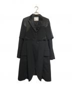sacaiサカイ）の古着「ASYMMETRY POLYWOOL CHESTER COAT」｜ブラック