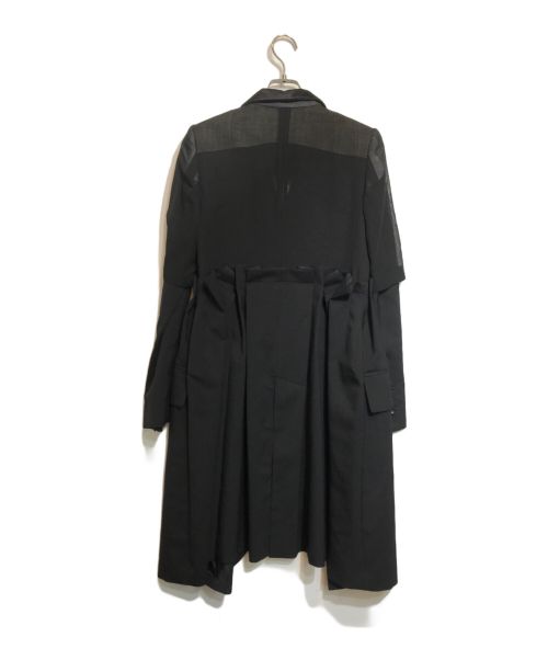 sacai（サカイ）sacai (サカイ) ASYMMETRY POLYWOOL CHESTER COAT ブラック サイズ:1の古着・服飾アイテム