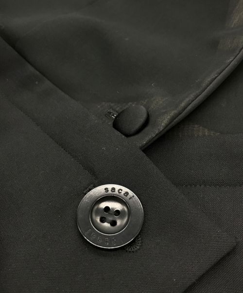 sacai（サカイ）sacai (サカイ) ASYMMETRY POLYWOOL CHESTER COAT ブラック サイズ:1の古着・服飾アイテム
