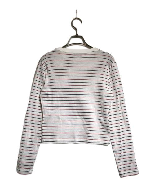 MIU MIU（ミュウミュウ）MIU MIU (ミュウミュウ) COTTON JERSEY L/S T-SHIRT ホワイト サイズ:Sの古着・服飾アイテム
