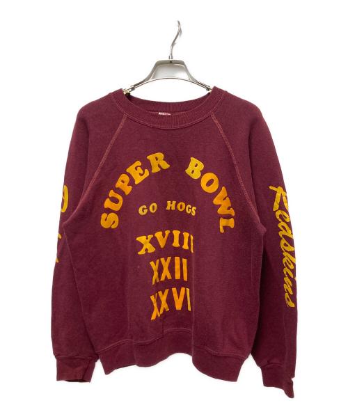 Sportwear（スポーツウェア）Sportwear (スポーツウェア) 70`Sフロッキープリントスウェット ボルドー サイズ:MEDIUMの古着・服飾アイテム