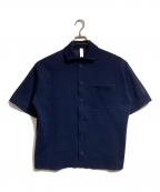 CFCLシーエフシーエル）の古着「TC MILAN RIB SHORT SLEEVE SHIRT」｜ネイビー