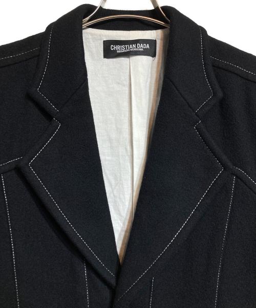 CHRISTIAN DADA（クリスチャンダダ）CHRISTIAN DADA (クリスチャンダダ) Paneled Tailored Melton Coat/パネルド テーラード　メルトンコート ブラック サイズ:46の古着・服飾アイテム