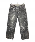 X-LARGEエクストララージ）の古着「SpongeBob DENIM PANTS」｜ブラック