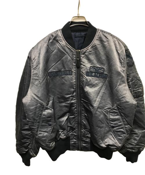 ALPHA（アルファ）ALPHA (アルファ) MA-1 SCRATCH CORE SPECフライトジャケット ブルー サイズ:XLの古着・服飾アイテム