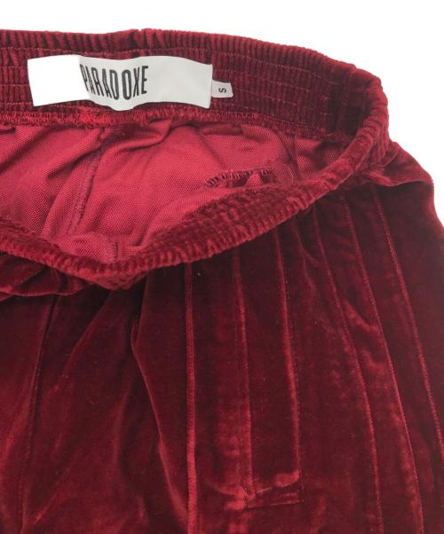 PARADOXE（パラドックス）PARADOXE (パラドックス) ベロアトラックパンツ レッド サイズ:Sの古着・服飾アイテム