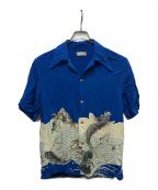 DENIMEドゥニーム）の古着「オールド和柄プリントアロハシャツ」｜ブルー