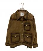 Fano Studiosファノ ストゥディオズ）の古着「レトロ加工 スエード調ジャケット」｜ブラウン