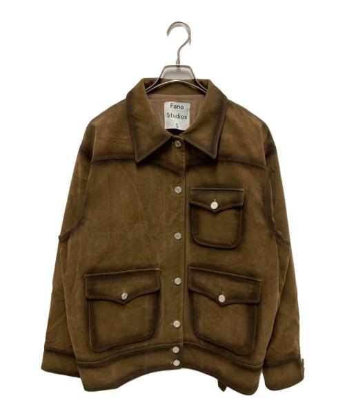 Fano Studios（ファノ ストゥディオズ）Fano Studios (ファノ ストゥディオズ) レトロ加工 スエード調ジャケット ブラウン サイズ:Sの古着・服飾アイテム