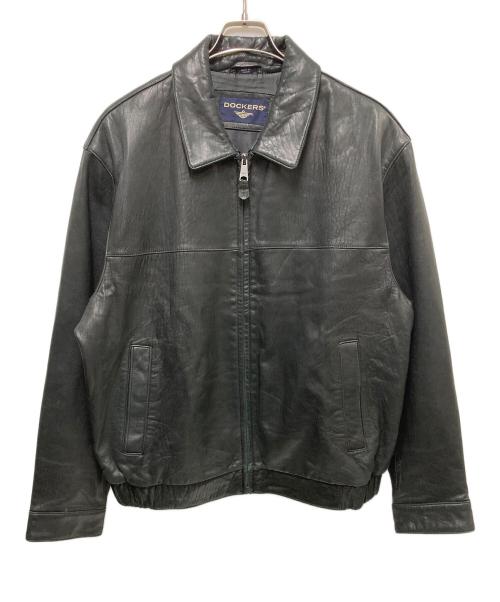 DOCKERS（ドッカーズ）DOCKERS (ドッカーズ) レザーブルゾン ブラック サイズ:Ｌの古着・服飾アイテム