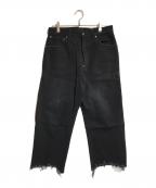 CLAMPクランプ）の古着「カットオフデニムパンツ」｜ブラック