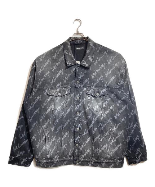 BALENCIAGA（バレンシアガ）BALENCIAGA (バレンシアガ) オールオーバーロゴデニムジャケット グレー サイズ:3の古着・服飾アイテム