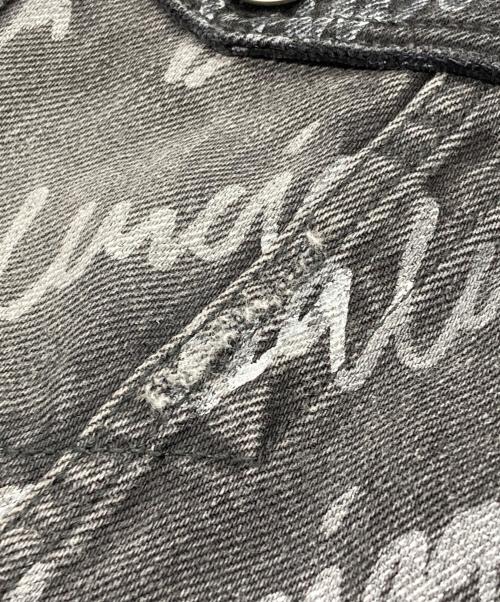 BALENCIAGA（バレンシアガ）BALENCIAGA (バレンシアガ) オールオーバーロゴデニムジャケット グレー サイズ:3の古着・服飾アイテム