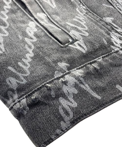 BALENCIAGA（バレンシアガ）BALENCIAGA (バレンシアガ) オールオーバーロゴデニムジャケット グレー サイズ:3の古着・服飾アイテム