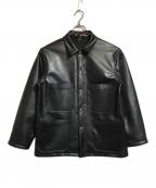 orSlowオアスロウ）の古着「フェイクレザーカバーオール」｜ブラック