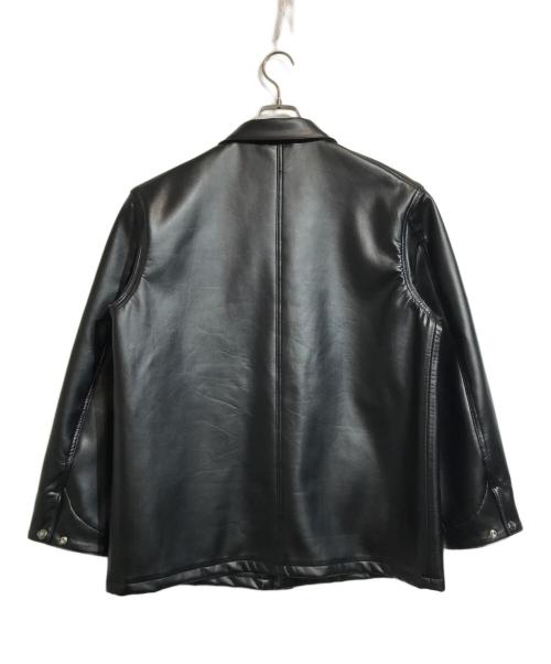 orSlow（オアスロウ）orSlow (オアスロウ) フェイクレザーカバーオール ブラック サイズ:Mの古着・服飾アイテム