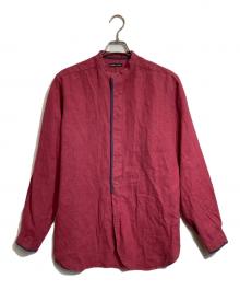 FRANK LEDER（フランクリーダー）の古着「リネンバンドカラーシャツ」｜レッド