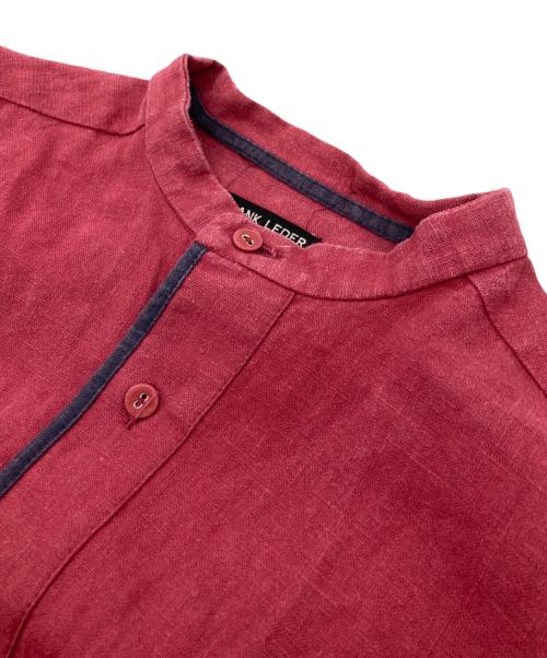 FRANK LEDER（フランクリーダー）FRANK LEDER (フランクリーダー) リネンバンドカラーシャツ レッド サイズ:5の古着・服飾アイテム