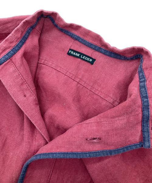 FRANK LEDER（フランクリーダー）FRANK LEDER (フランクリーダー) リネンバンドカラーシャツ レッド サイズ:5の古着・服飾アイテム