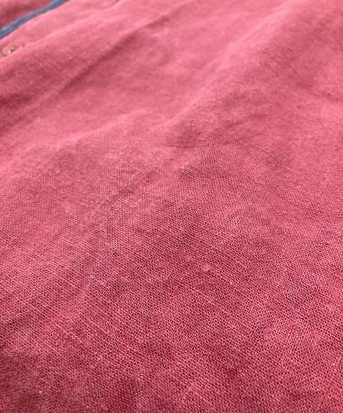 FRANK LEDER（フランクリーダー）FRANK LEDER (フランクリーダー) リネンバンドカラーシャツ レッド サイズ:5の古着・服飾アイテム