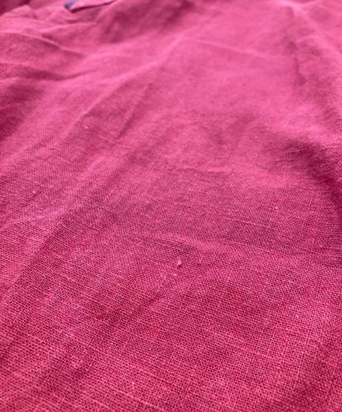 FRANK LEDER（フランクリーダー）FRANK LEDER (フランクリーダー) リネンバンドカラーシャツ レッド サイズ:5の古着・服飾アイテム