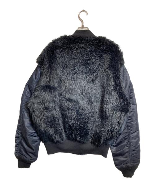 JOHN LAWRENCE SULLIVAN（ジョン ローレンス サリバン）JOHN LAWRENCE SULLIVAN (ジョン ローレンス サリバン) BACK FUR MA-1 ブラック サイズ:48の古着・服飾アイテム