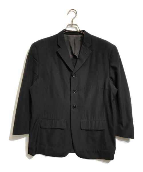 COMME des GARCONS HOMME PLUS（コムデギャルソンオムプリュス）COMME des GARCONS HOMME PLUS (コムデギャルソンオムプリュス) ウールギャバサイド切替3Bジャケット ブラック サイズ:Sの古着・服飾アイテム