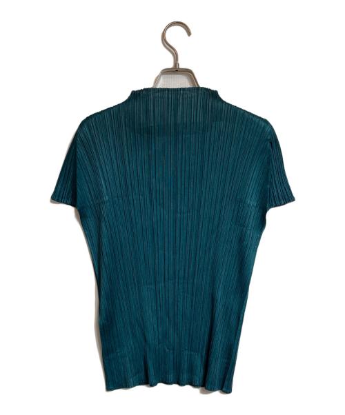 PLEATS PLEASE（プリーツプリーズ）PLEATS PLEASE (プリーツプリーズ) ハイネックプリーツカットソー グリーン サイズ:3の古着・服飾アイテム