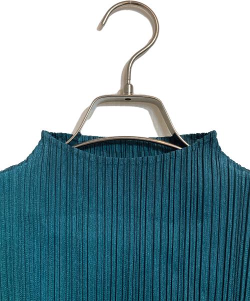 PLEATS PLEASE（プリーツプリーズ）PLEATS PLEASE (プリーツプリーズ) ハイネックプリーツカットソー グリーン サイズ:3の古着・服飾アイテム