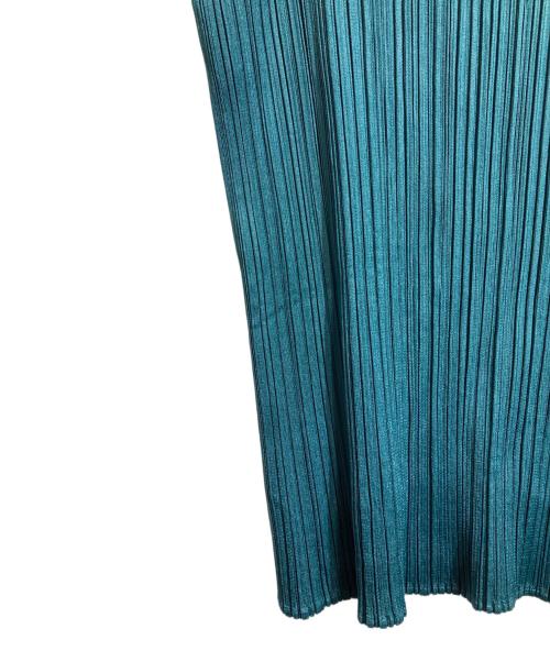 PLEATS PLEASE（プリーツプリーズ）PLEATS PLEASE (プリーツプリーズ) ハイネックプリーツカットソー グリーン サイズ:3の古着・服飾アイテム