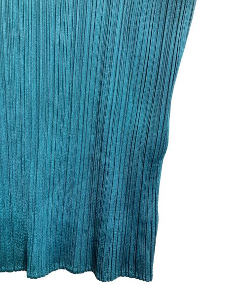 PLEATS PLEASE（プリーツプリーズ）PLEATS PLEASE (プリーツプリーズ) ハイネックプリーツカットソー グリーン サイズ:3の古着・服飾アイテム