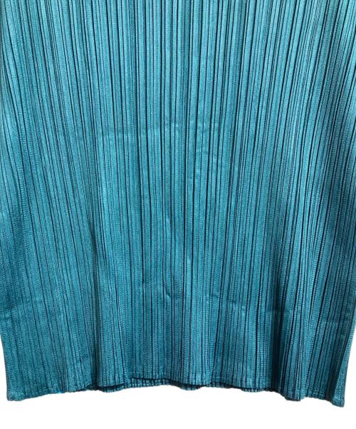 PLEATS PLEASE（プリーツプリーズ）PLEATS PLEASE (プリーツプリーズ) ハイネックプリーツカットソー グリーン サイズ:3の古着・服飾アイテム