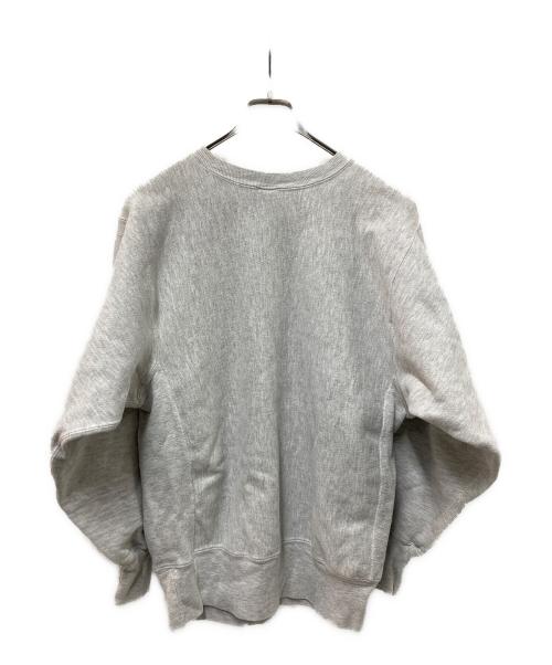 Champion REVERSE WEAVE（チャンピオン リバース ウィーブ）Champion REVERSE WEAVE (チャンピオン リバース ウィーブ) ステンシル3段カレッジロゴプリントスウェット グレー サイズ:LARGEの古着・服飾アイテム