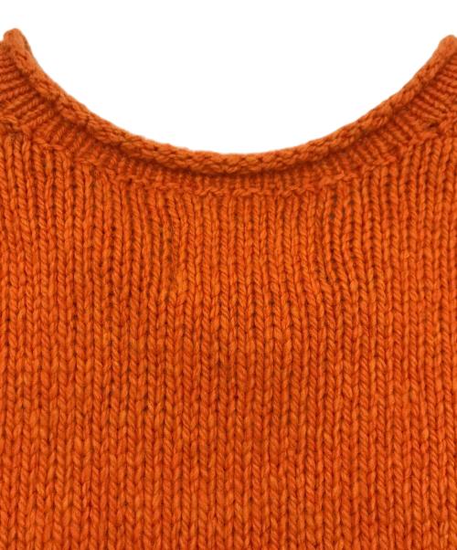 stussy（ステューシー）stussy (ステューシー) Roll V Neck Fairisle Sweater オレンジ サイズ:Mの古着・服飾アイテム
