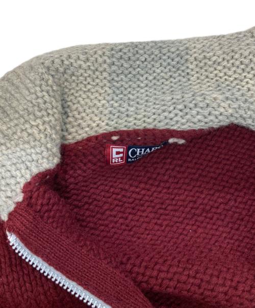 CHAPS（チャップス）CHAPS (チャップス) カウチンニットジャケット レッド サイズ:Lの古着・服飾アイテム
