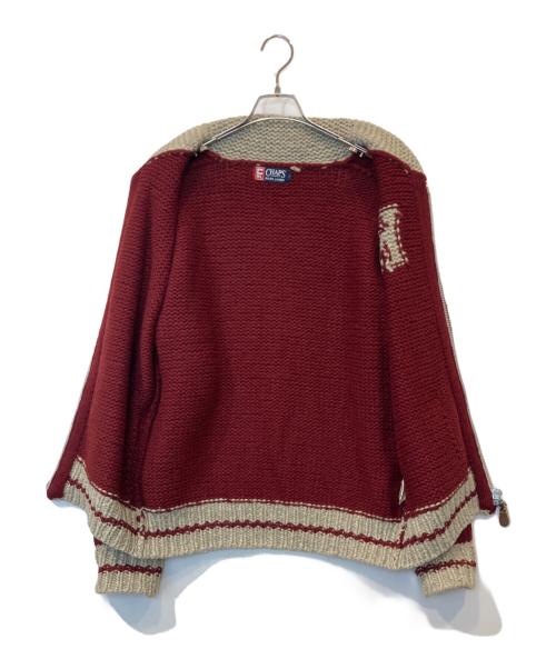 CHAPS（チャップス）CHAPS (チャップス) カウチンニットジャケット レッド サイズ:Lの古着・服飾アイテム