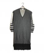 Mame Kurogouchiマメクロゴウチ）の古着「Mixed Knitted Fablic Dress」｜ブラック