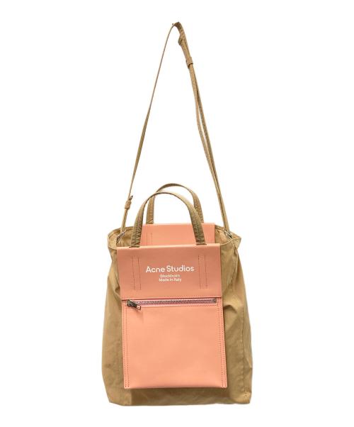 Acne studios（アクネ ストゥディオス）Acne studios (アクネ ストゥディオス) ペーパートート ブラウン×ピンクの古着・服飾アイテム