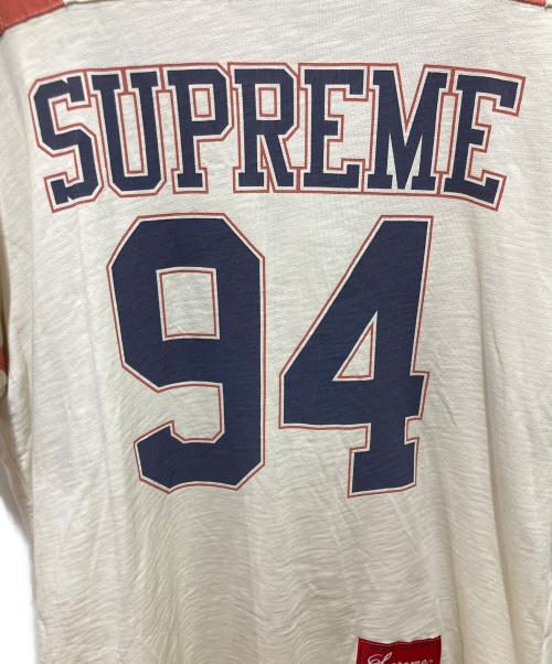 SUPREME（シュプリーム）SUPREME (シュプリーム) Patchwork Yoke Football Top ホワイト×レッド サイズ:Mの古着・服飾アイテム