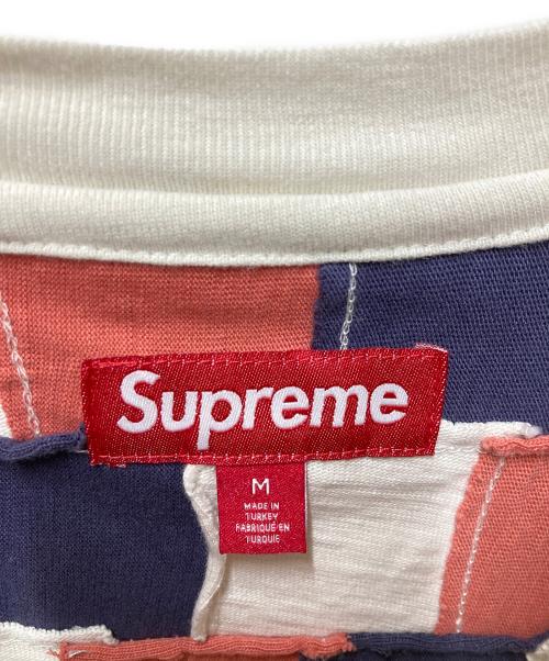 SUPREME（シュプリーム）SUPREME (シュプリーム) Patchwork Yoke Football Top ホワイト×レッド サイズ:Mの古着・服飾アイテム