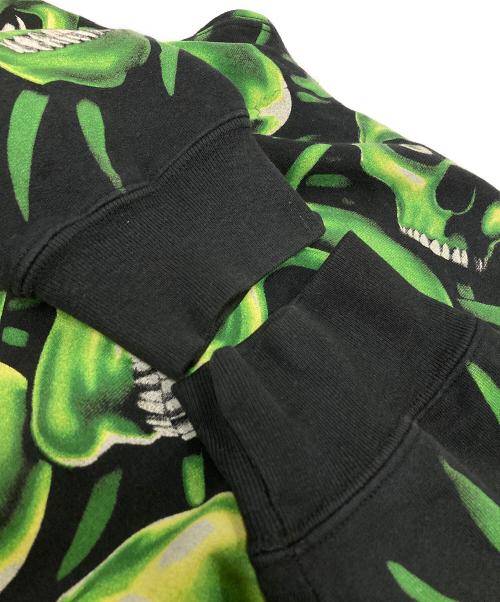 SUPREME（シュプリーム）SUPREME (シュプリーム) Skull Pile Hooded Sweatshirt ブラック×グリーン サイズ:Largeの古着・服飾アイテム