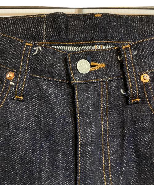 KOJIMA GENES（コジマジーンズ）KOJIMA GENES (コジマジーンズ) ストライプ切替デニムパンツ インディゴ×ネイビー サイズ:32の古着・服飾アイテム