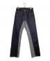 KOJIMA GENES（コジマジーンズ）の古着「ストライプ切替デニムパンツ」｜インディゴ×ネイビー