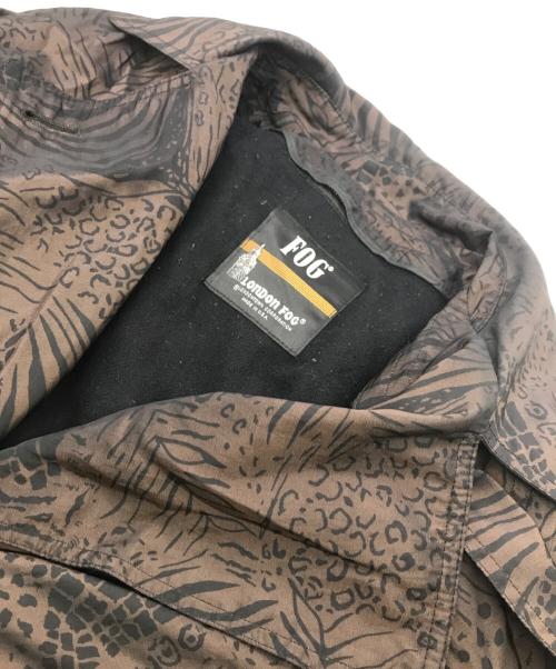 london fog（ロンドンフォグ）london fog (ロンドンフォグ) レオパードプリントトレンチコート ブラウン サイズ:14の古着・服飾アイテム
