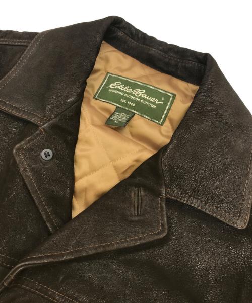 Eddie Bauer（エディーバウアー）Eddie Bauer (エディーバウアー) ラムレザーコート ブラウン サイズ:XLの古着・服飾アイテム