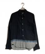 BLACK COMME des GARCONSブラックコムデギャルソン）の古着「脱色ギンガムチェックシャツ」｜ブラック×グレー