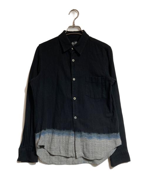 BLACK COMME des GARCONS（ブラックコムデギャルソン）BLACK COMME des GARCONS (ブラック コムデギャルソン) 脱色ギンガムチェックシャツ ブラック×グレー サイズ:Sの古着・服飾アイテム