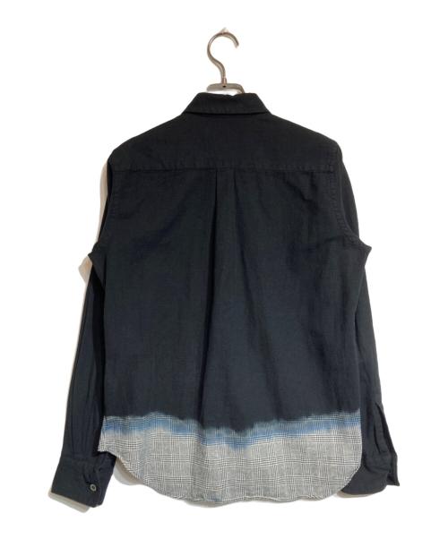 BLACK COMME des GARCONS（ブラックコムデギャルソン）BLACK COMME des GARCONS (ブラック コムデギャルソン) 脱色ギンガムチェックシャツ ブラック×グレー サイズ:Sの古着・服飾アイテム